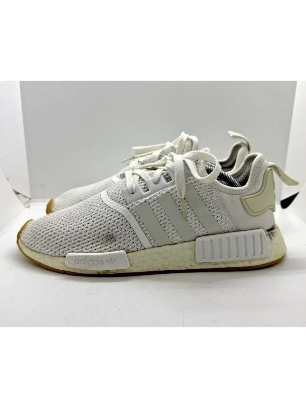 adidas NMD_R1 Cloud White D96635 Mesh Men's Low Top Athletic Sneaker Sz 10 US